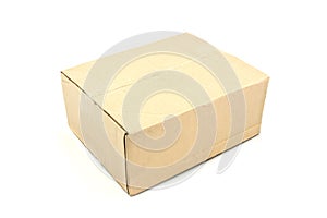 Close brown paper box