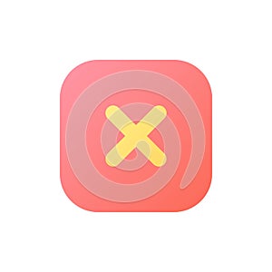 Close button pixel perfect flat gradient color ui icon