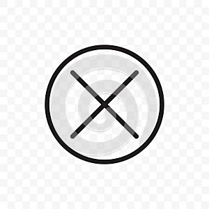 Close button vector icon. X close button symbol, delete cross in circle