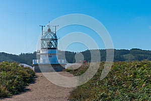 Detail of sea lighthouse in Estaca de Bares photo