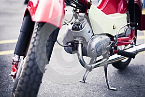 Close detail of an old German motorcycle