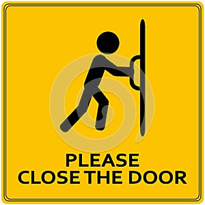 Close the door sign