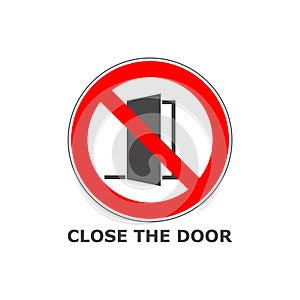 Close the door sign, Keep this door closed icon