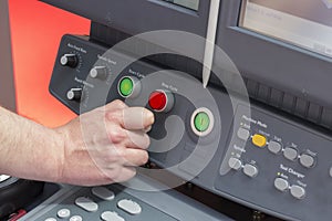 Close of hand using control panel