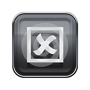 close icon glossy grey.