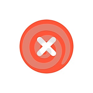 Close icon. Red delete symbol. Vector sign