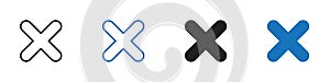 Close icon Vector set outline