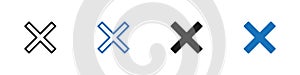 Close icon Vector set outline