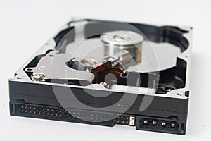 Close look at the old open hard disk