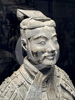 A close look of warrior figure of Qing dynasty made 2000 years ago