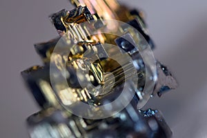 Bismuth crystal colors macro detail photo