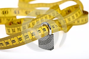 The close padlock on metre