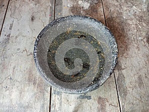 close photo of traditional mashing mortar
