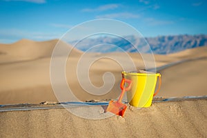 Close Plastic Bucket Shovel