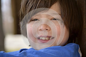 Close portrait of a young boy