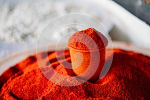 Powdered Cayenne Or Red Hot Chili Pepper On Sale At East Market,