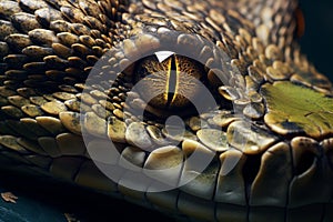 Close-ranged Phyton snake closeup. Generate Ai