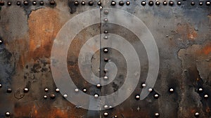 close riveted metal background