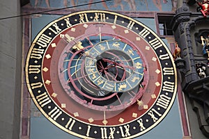 Close shot of an astrology zodiac clock