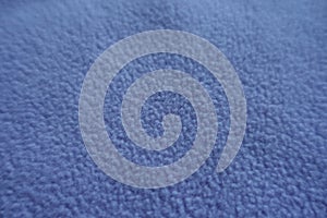 Close shot of blue fleece fabric