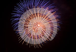 Close shot isolated fireworks