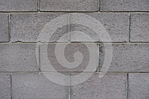 Close shot of wall made of gray concrete masonry units