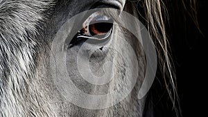 close silver gray horse