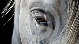 close silver gray horse