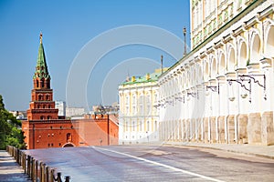 The close street view with Borovitskaya tower