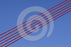 Close to a modern bridge in Dusseldorf in Germany