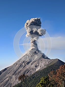 Close unobstructed view of Fuego volcano eruption, Guatemala, Central America. photo