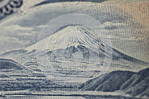 Close up on 1000 YEN banknote