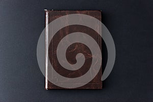 Close up of 2019 wintage brown leather diary