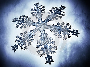 Close-up 3D illustration of a snow flake