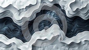 A close up of a 3d model that looks like waves, AI