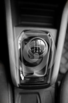 Close-Up of a 5-Speed Gear Shift
