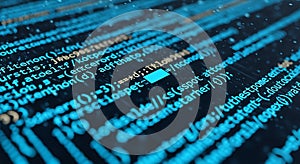 Abstract Dark Blue Code Background