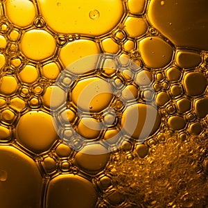 AI-Generated Image: Golden Bubbly Cell-Like Structures photo