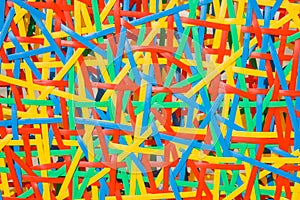 Close up abstract image or texture of colorful plastic weave.