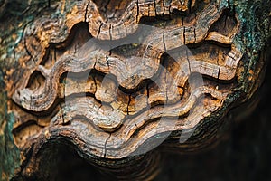 A close-up of abstract patterns on a piece of petrified wood picture