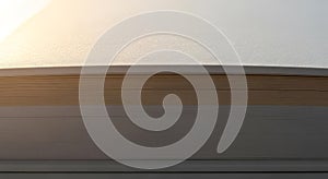 Abstract View of Paper Stack Edges with Bright Light