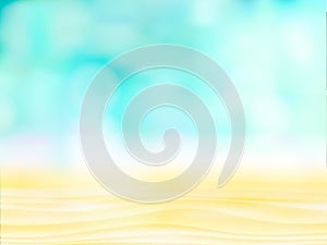 Close up abstract sand with blurred sea sky background, summer day, copy space or for product. abstract light on blue