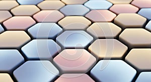 Hexagonal Pattern Background with Pastel Colors, Soft Lighting,