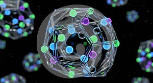 Neon atoms within a transparent geometric lattice