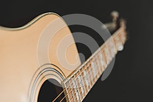 Close up of accoustic guitar