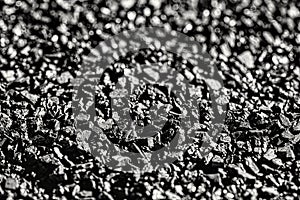 Close-up activated carbon texture. Coconut charcoal