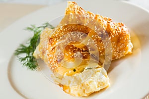 Close up adjarian khachapuri