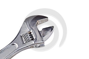 Close up of an adjustable wrench