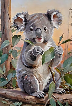a close-up of an adult koala marsupial photo