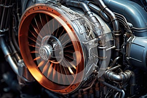 close-up of advanced aerospace engine technology